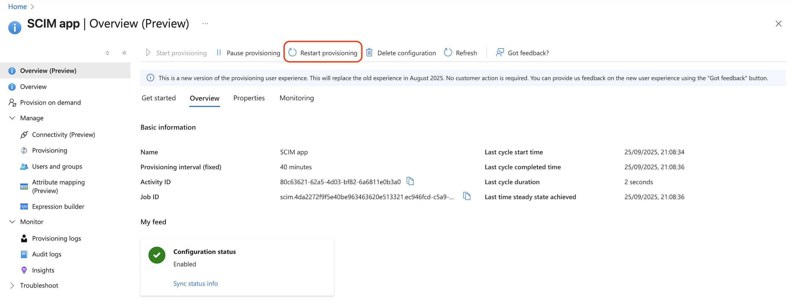 Prompt manual provisioning.